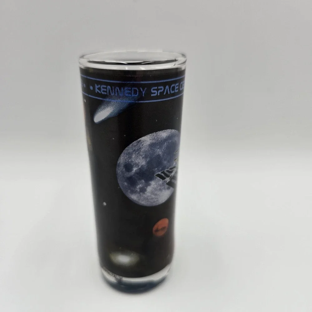 Kennedy Space Center Shot Glass Space‎ Shuttle NASA Souvenir 4 1/8